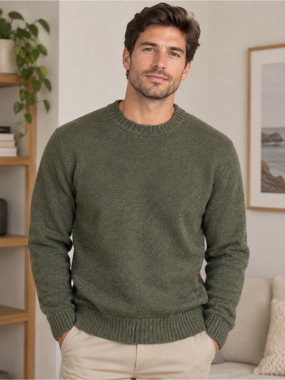 3sixteen Olive Crewneck Sweater